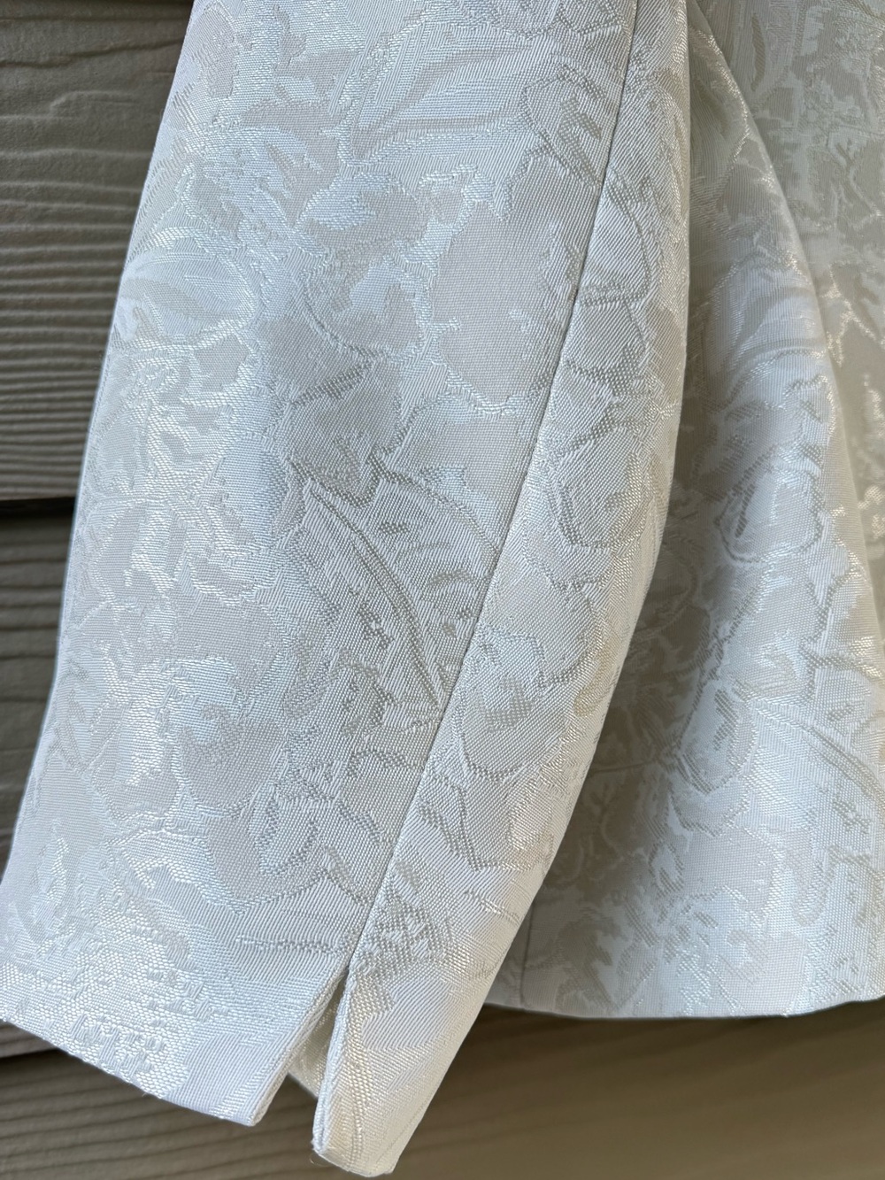 Kasper White Jacquard Brocade Beaded Open Front Dressy Blazer Jacket 18W - Picture 7 of 10